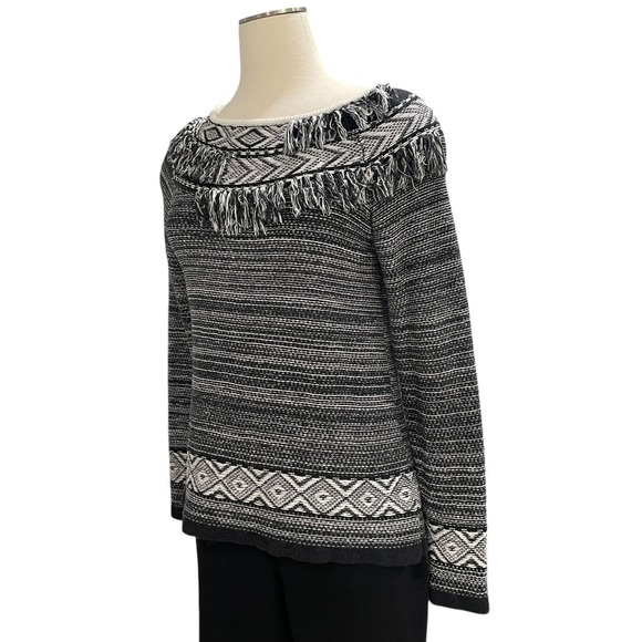 The Limited Fringe Knit Sweater L Boho Aztec Festival Cozy Western Fall Layer‎ - Picture 8 of 9